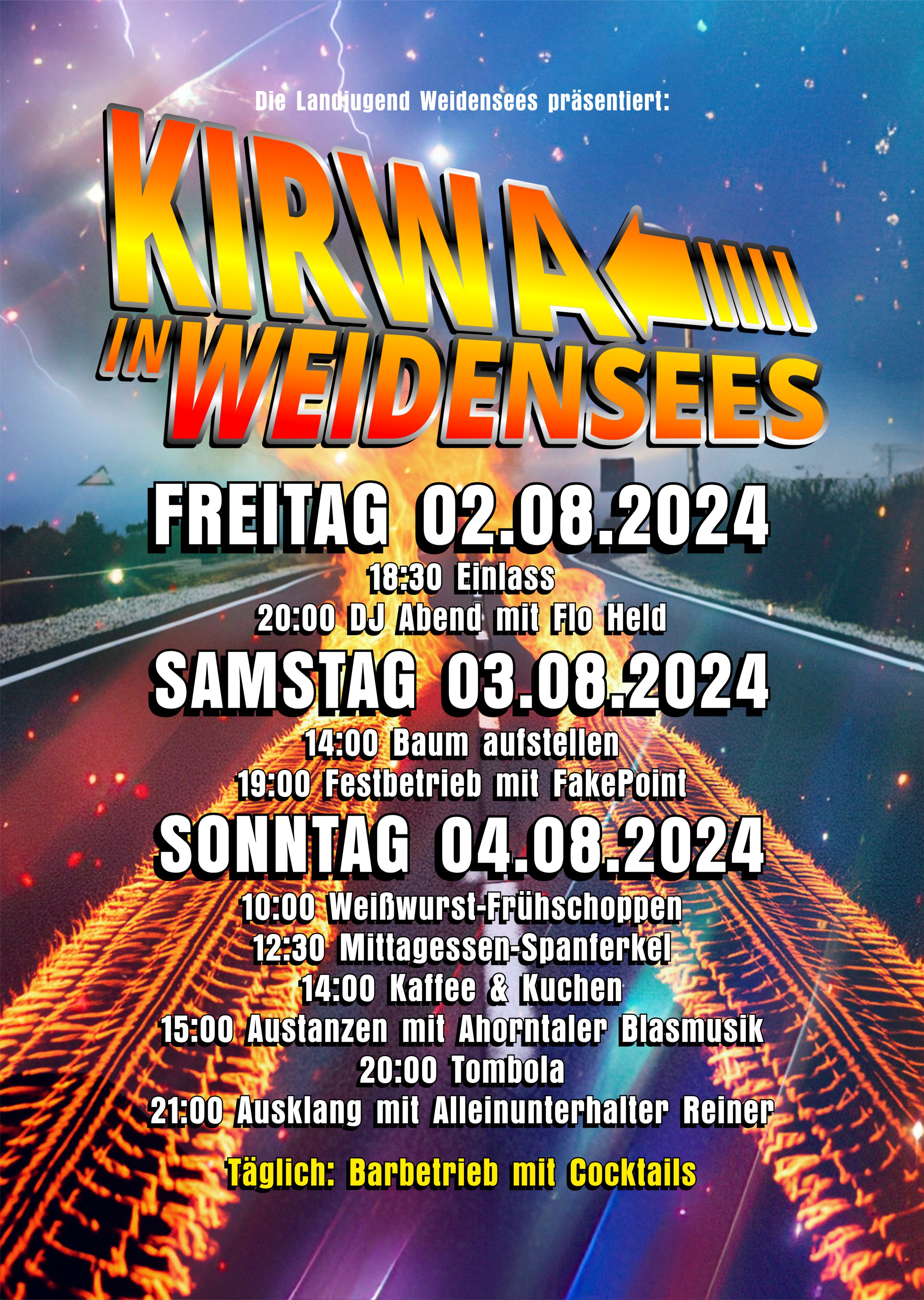 Plakat Kirwa Weidensees 2024.jpg Leider haben wir keinen Alternativtext zu diesem Bild, aber wir arbeiten daran.